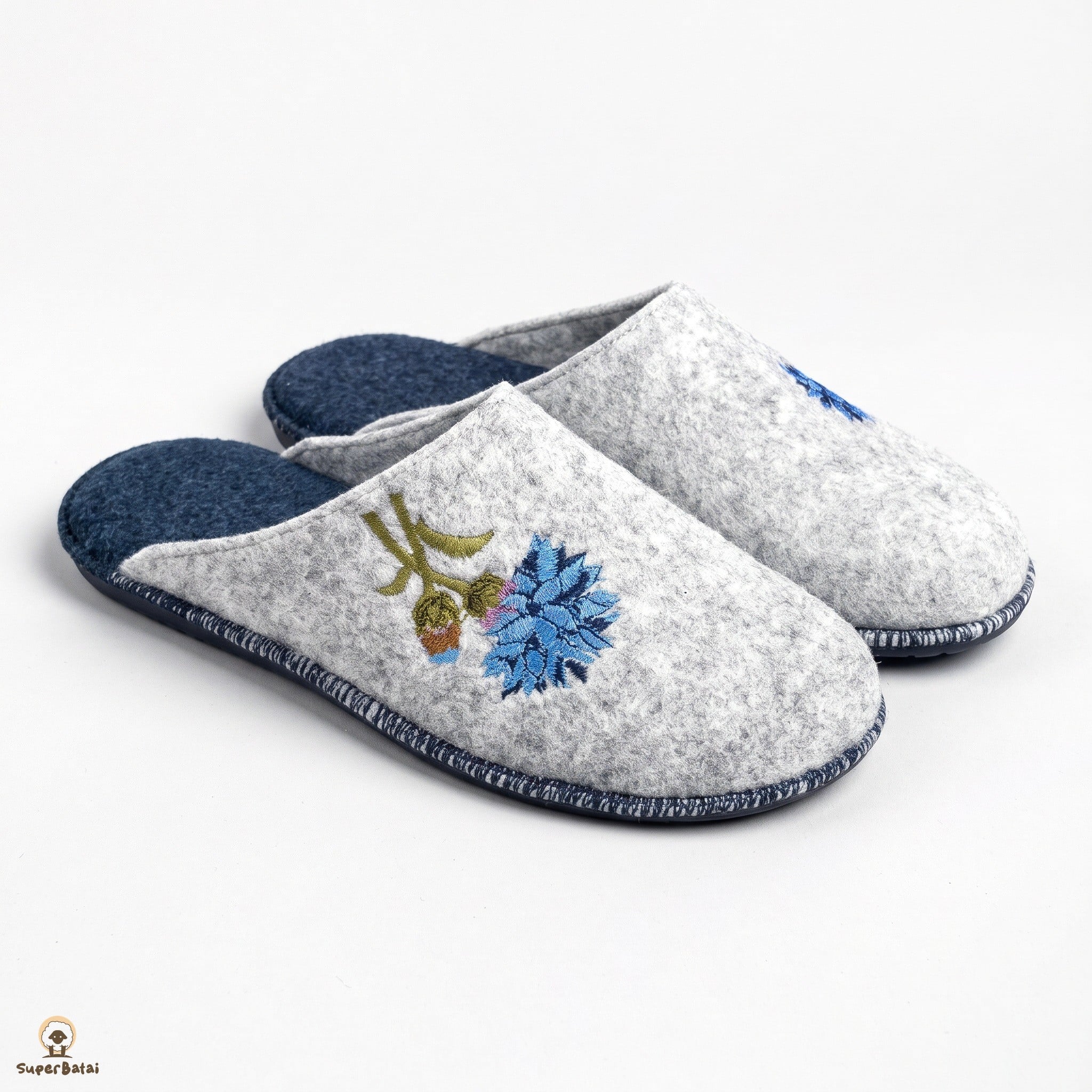 BELSTA veltinės šlepetės Blue Bouquet BQ-302 BELSTA veltinės šlepetės Blue Bouquet BQ-302