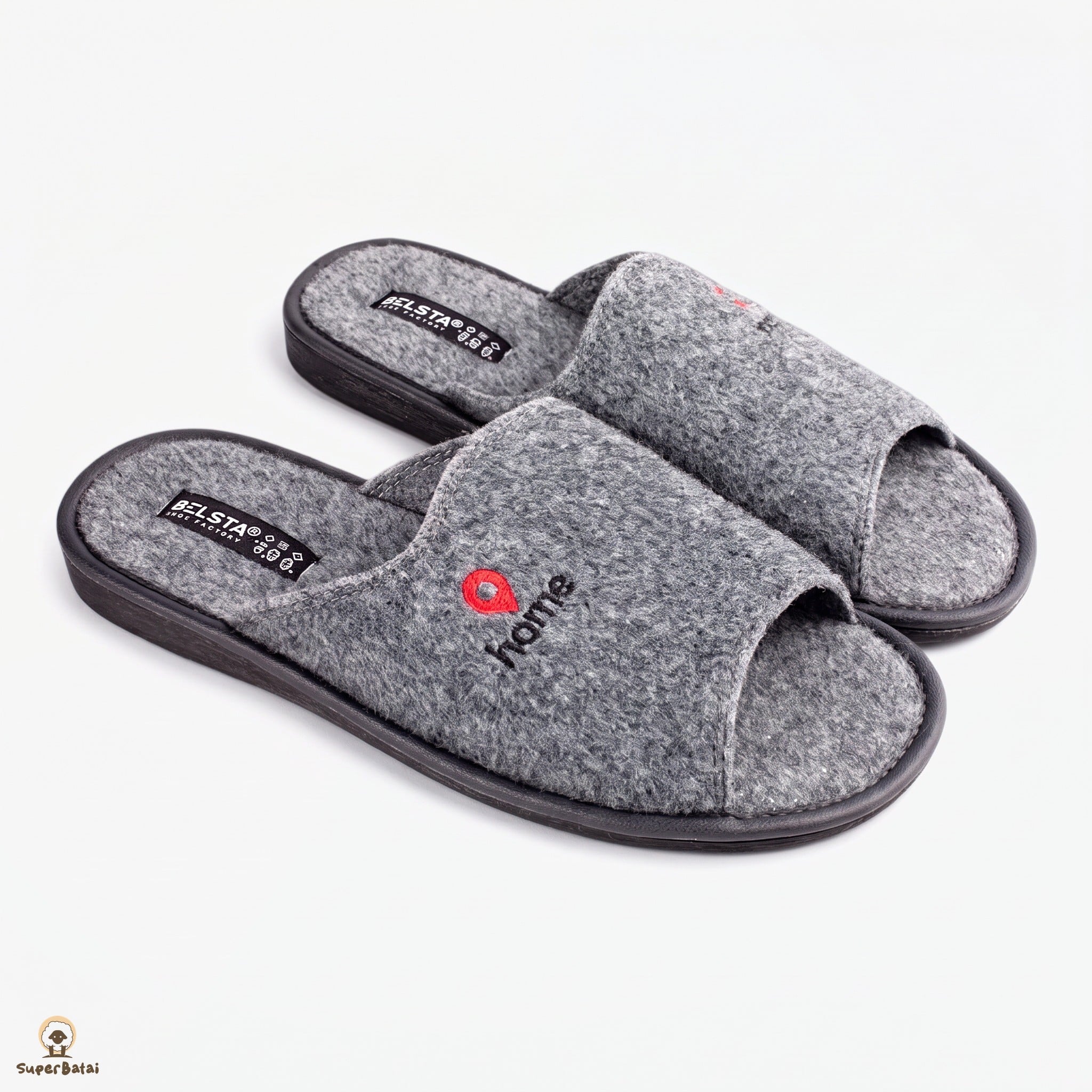 Vyriškos BELSTA veltinės šlepetės Home Comfort, pilkos CR-285 Vyriškos BELSTA veltinės šlepetės Home Comfort, pilkos CR-285